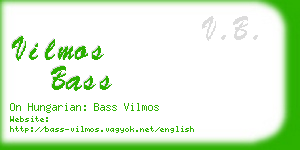 vilmos bass business card